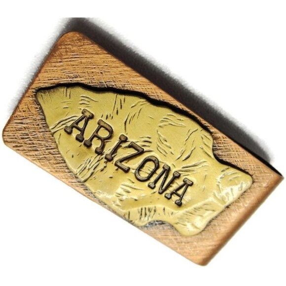 Arizona Brass Tone & Copper Tone Arrowhead Money Clip Stainless Steel Wallet - Picture 1 of 7